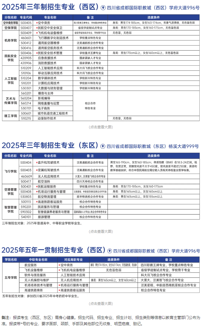 四川西南航空职业学院公布2025年招生简章，2025年单招可能有这些专业可报